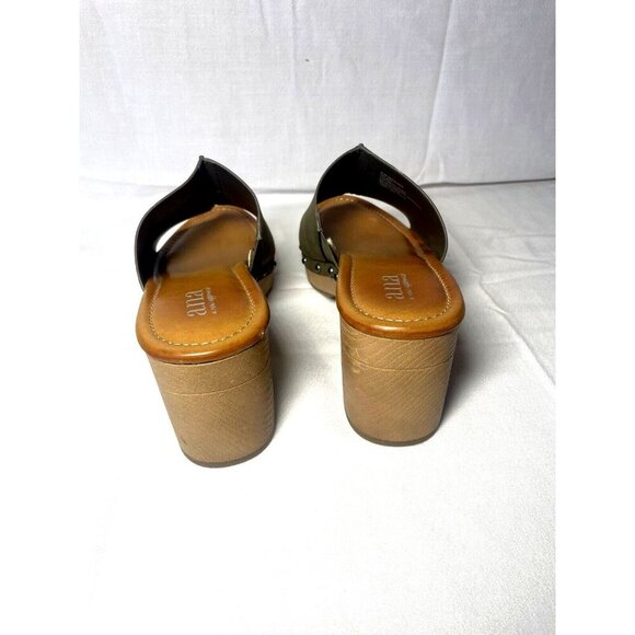 Ana Elissa Olive Green Platform Slip On Clog Sandal Studded Size 9.5M - Picture 3 of 6